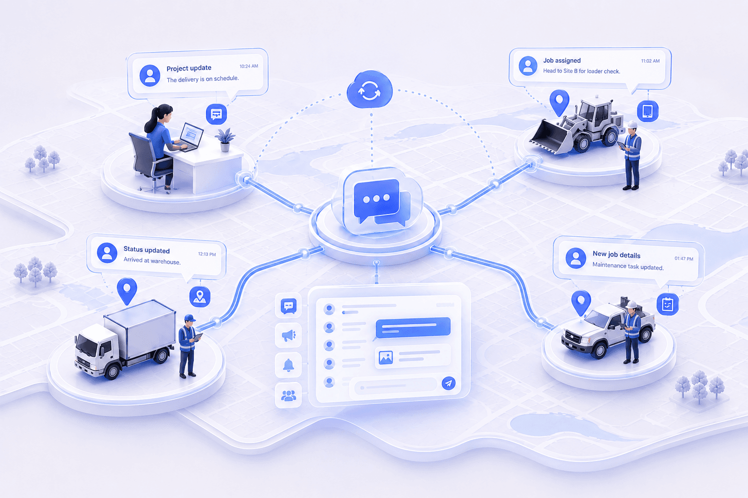 Mobile Team Manager office and field communication