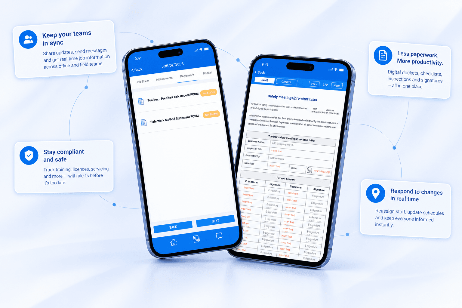 Mobile Team Manager digital paperwork and field forms